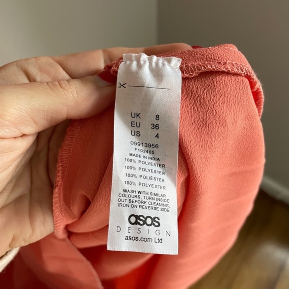 ASOS Maternity High Neck Pleated Long Sleeve Pink Midi Dress in Size 4 NWOT - Picture 7 of 7